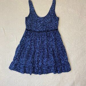 En Creme Blue Floral Mini Dress Size Small